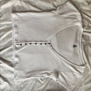 White button corn crop top
